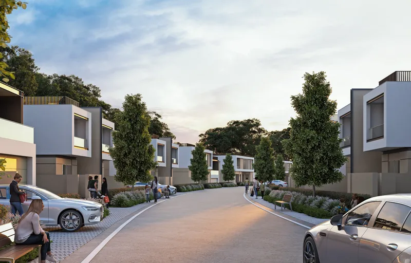 Tree-lined residential street at Sobha Elwood