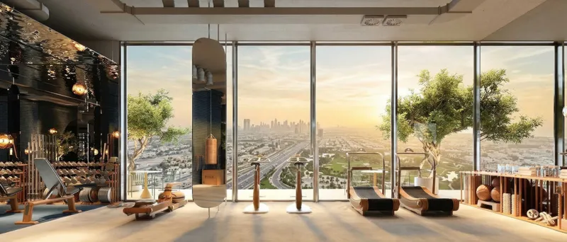 Sky Club gym with full-height windows and city views on level 39 of The WOW Tower