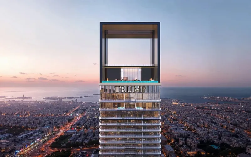 Open frame at the top of Trump International Hotel & Tower Dubai holding the rooftop pool