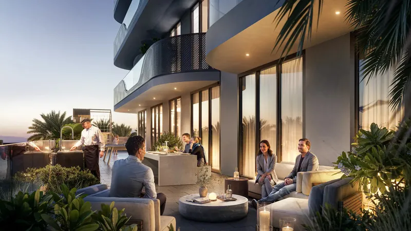 Outdoor lounge and barbecue terrace at V1STARA HOUSE