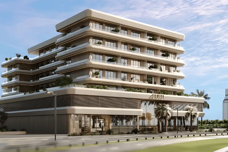 Veona by Gutti apartment building seen from the corner by day